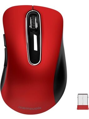 2.4G Wireless Mouse, 1400 DPI Mobile Optical Cordless Mouse, Red